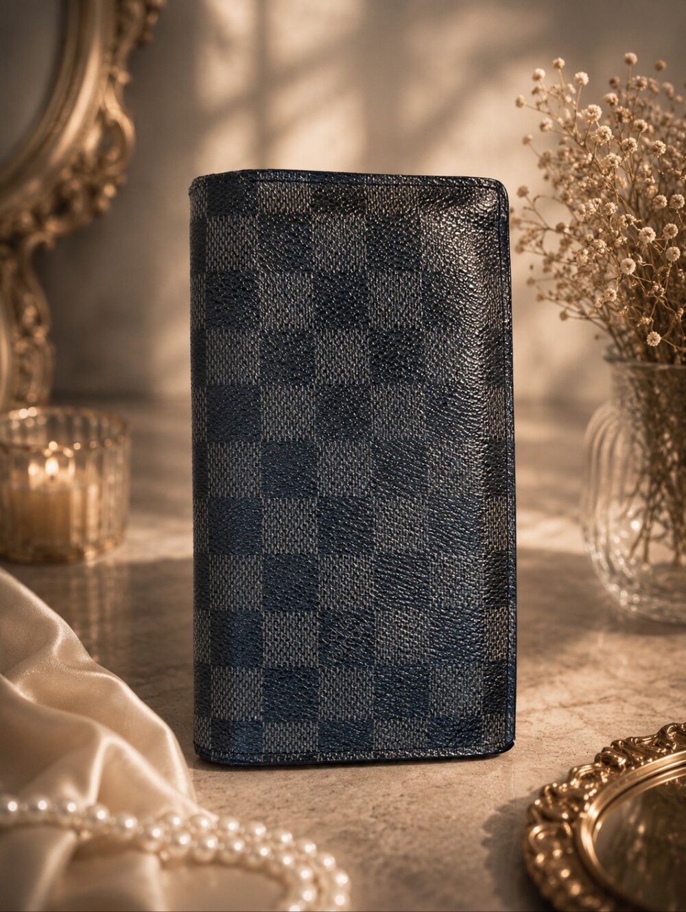Louis Vuitton Damier Cobalt Brazza Wallet Long Bifold w/ Zip Coin Pocket | COA